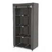Adjustable Fabric Wardrobe – Canvas – Black – Double Hanging Rails with 7 Assembly Options