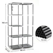 Adjustable Fabric Wardrobe – Canvas – Black – Double Hanging Rails with 7 Assembly Options