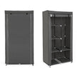 Adjustable Fabric Wardrobe – Canvas – Black – Double Hanging Rails with 7 Assembly Options