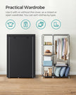 Fabric Wardrobe – Canvas – Ink Black – Double Hanging Rails and Shelves