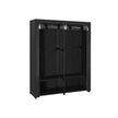 Fabric Wardrobe – Non-Woven Fabric – Black – With Viewing Windows and Shelves