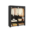 Fabric Wardrobe – Non-Woven Fabric – Black – With Viewing Windows and Shelves