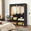 Fabric Wardrobe – Non-Woven Fabric – Black – With Viewing Windows and Shelves
