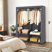 Fabric Wardrobe – Non-Woven Fabric – Black – Clothes Storage Organizer with Viewing Windows and Shelves