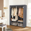 Fabric Wardrobe – Non-Woven Fabric – Black – Clothes Storage Organizer with Viewing Windows and Shelves