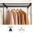 Fabric Wardrobe – Non-Woven Fabric – Black – Clothes Storage Organizer with Viewing Windows and Shelves