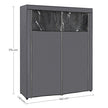 Fabric Wardrobe – Non-Woven Fabric – Black – Clothes Storage Organizer with Viewing Windows and Shelves