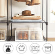 Fabric Wardrobe – Non-Woven Fabric – Black – Clothes Storage Organizer with Viewing Windows and Shelves