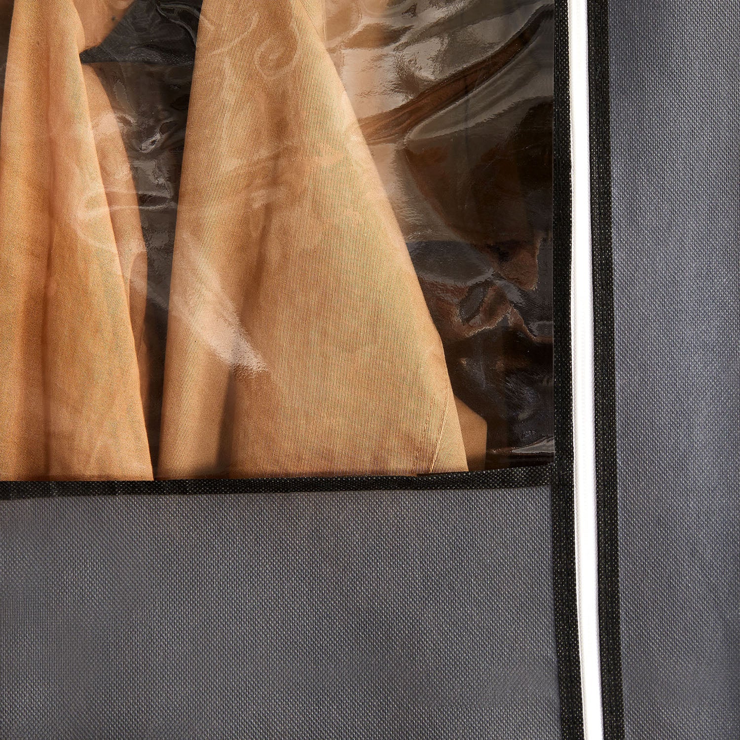 Fabric Wardrobe – Non-Woven Fabric – Black – Clothes Storage Organizer with Viewing Windows and Shelves