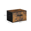 Set of 3 Foldable Storage Boxes – Non-Woven Fabric – Brown – with Lids and Handles