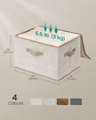 Set of 6 Foldable Storage Boxes – Non-Woven Fabric – Rustic Brown – With Lids and Handles