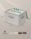 Set of 3 Foldable Storage Bins – Non-Woven Fabric – Slate Grey – With Lids and Handles