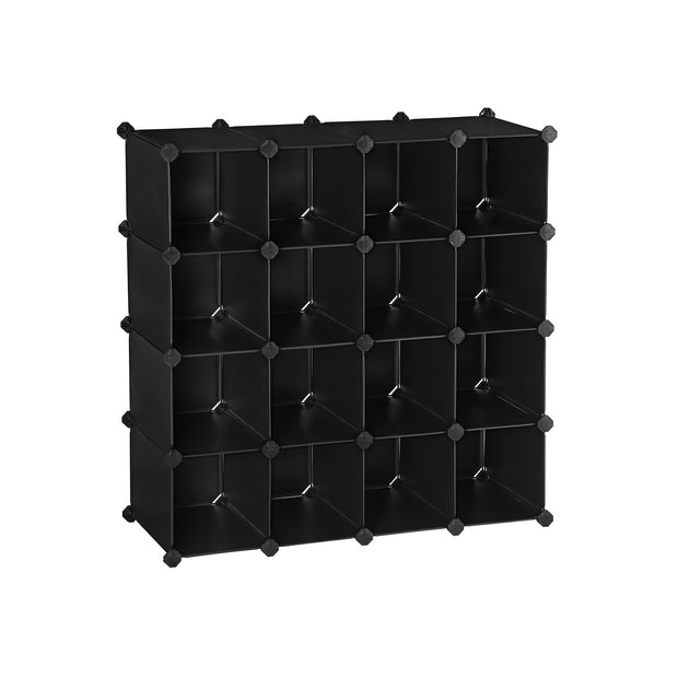 Rectangular Storage Organiser – Plastic – Translucent White – 16-Cube Modular Design