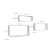 Rectangular Wall Shelves – Wood – White – Set of 3 Floating Shelves with 15 kg Weight Capacity