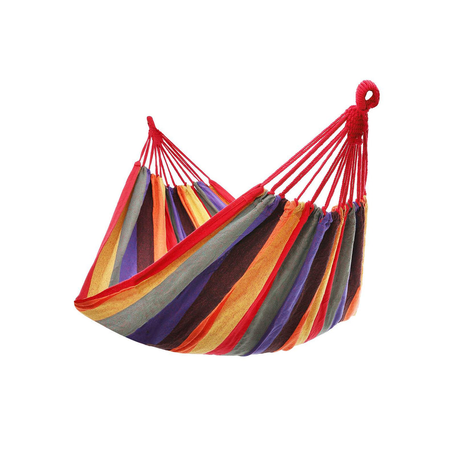 Portable Cotton Hammock – Red Orange – 210 x 150 cm – Supports 300 kg