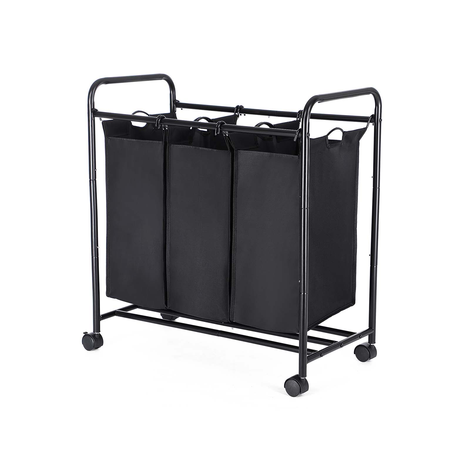 Laundry Cart – Fabric – Beige – 3 Removable Bags on Wheels