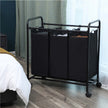 Laundry Cart – Fabric – Beige – 3 Removable Bags on Wheels
