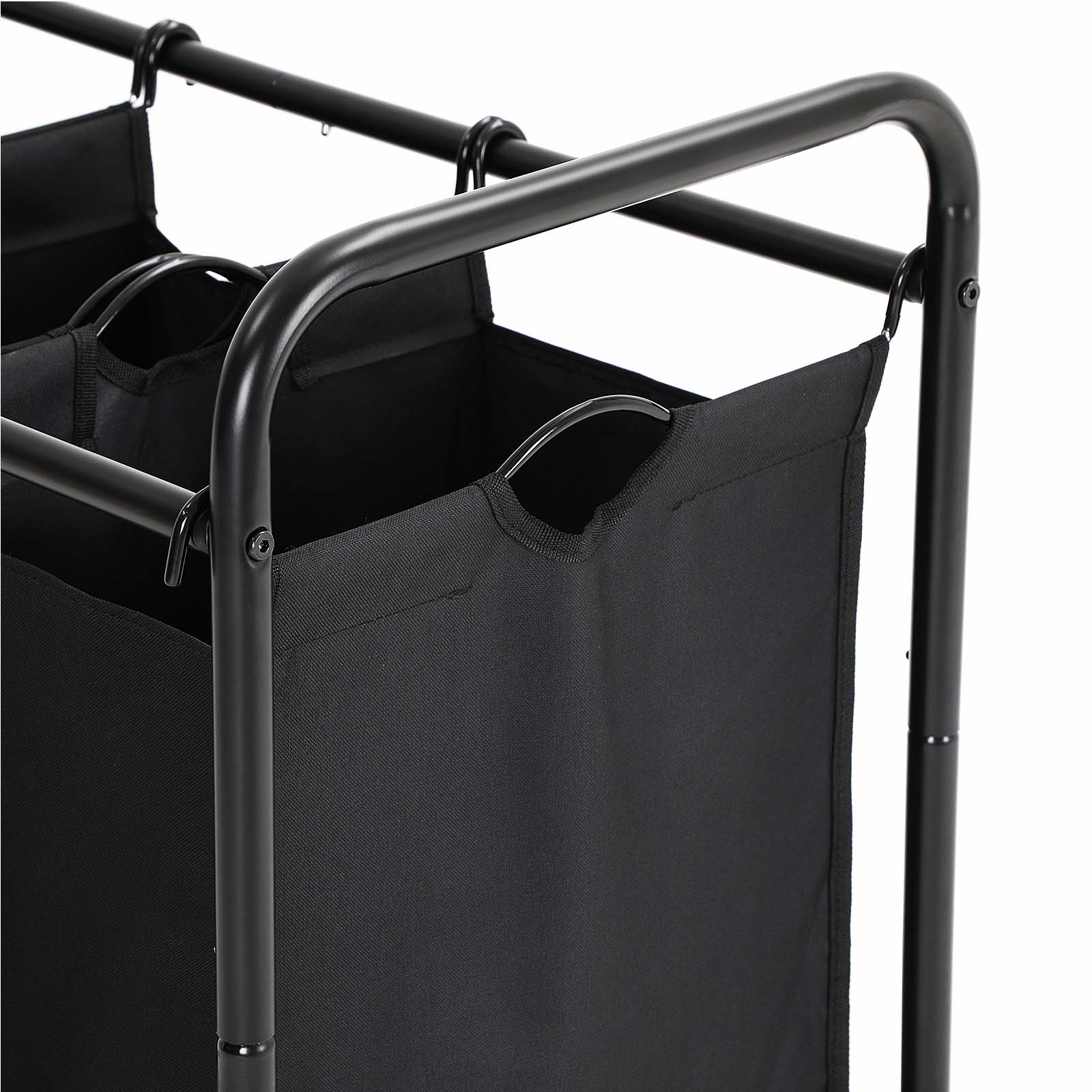 Laundry Cart – Fabric – Beige – 3 Removable Bags on Wheels