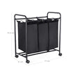 Laundry Cart – Fabric – Beige – 3 Removable Bags on Wheels