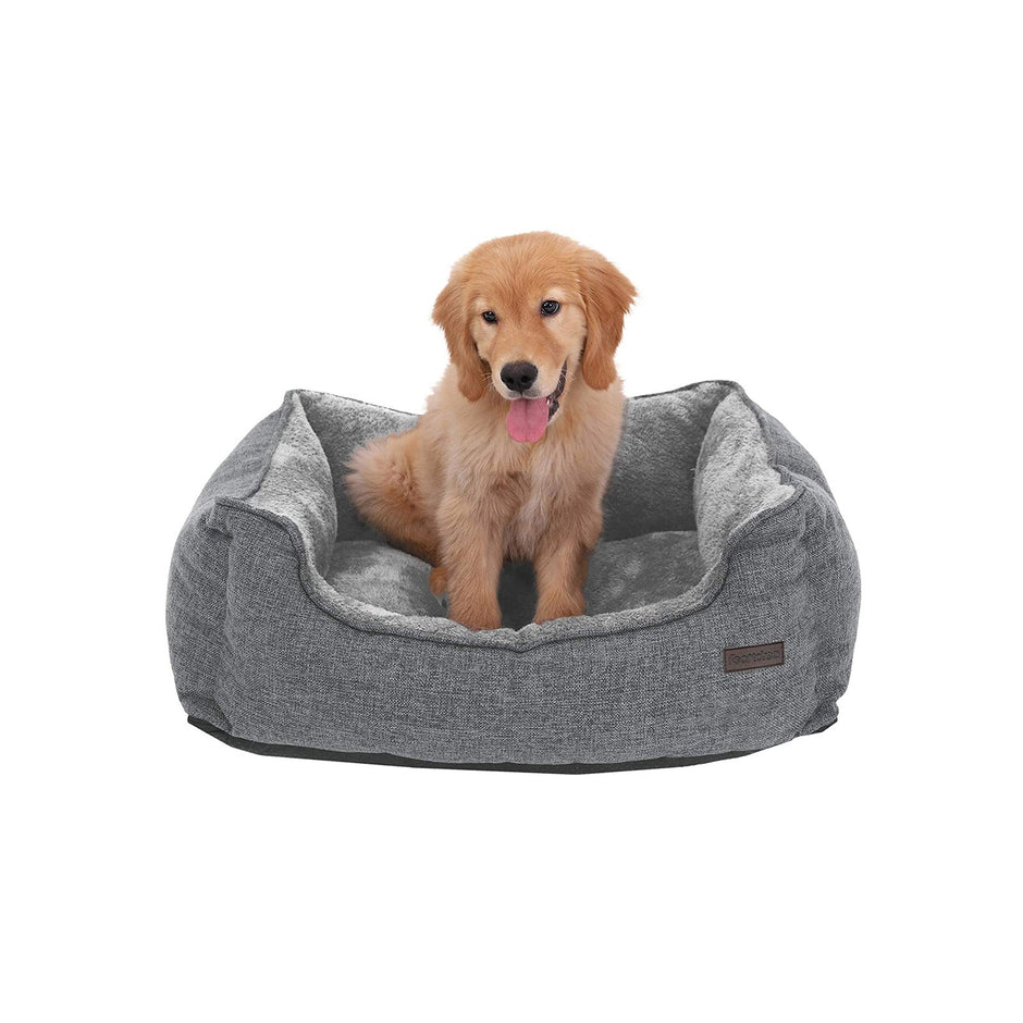 Dog Bed – Plush – Brown – Washable with Removable Cover