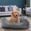 Dog Bed – Plush – Brown – Washable with Removable Cover