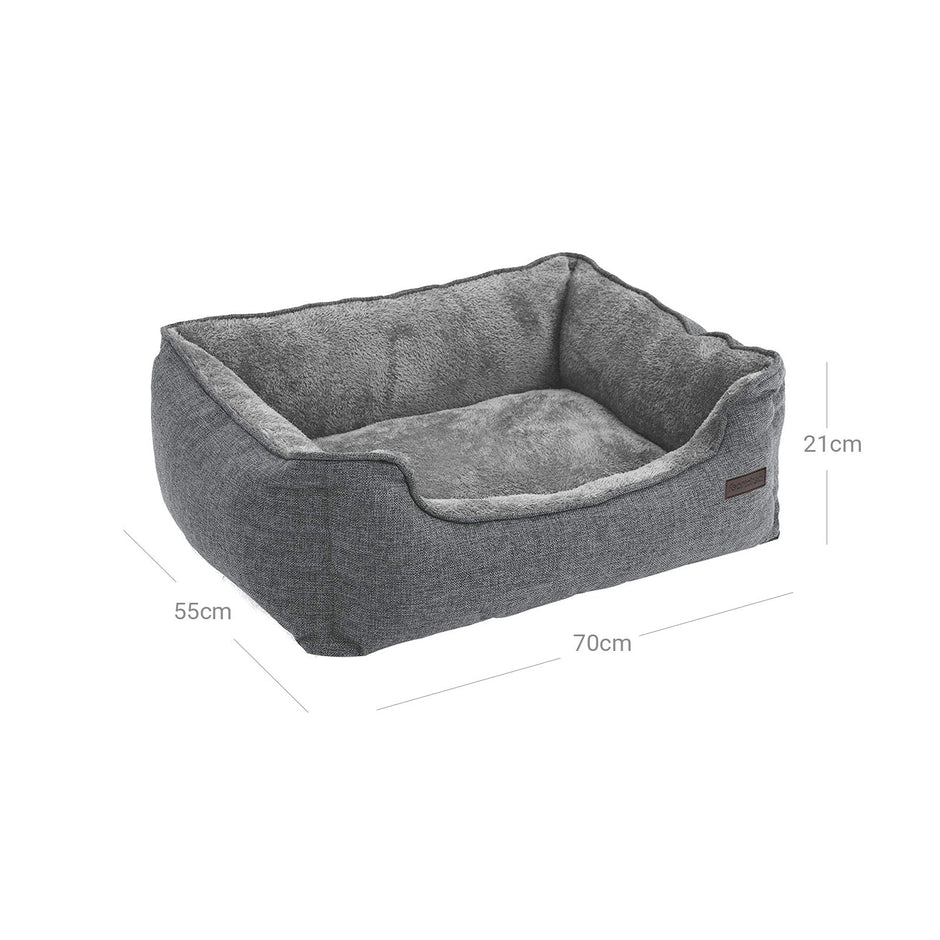 Dog Bed – Plush – Brown – Washable with Removable Cover