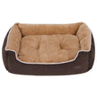 Dog Bed – Fabric – Brown and Yellow – Removable Cushion