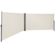 Retractable Bilateral Awning – Thickened Polyester Fabric – Beige – Double Side Privacy Protection