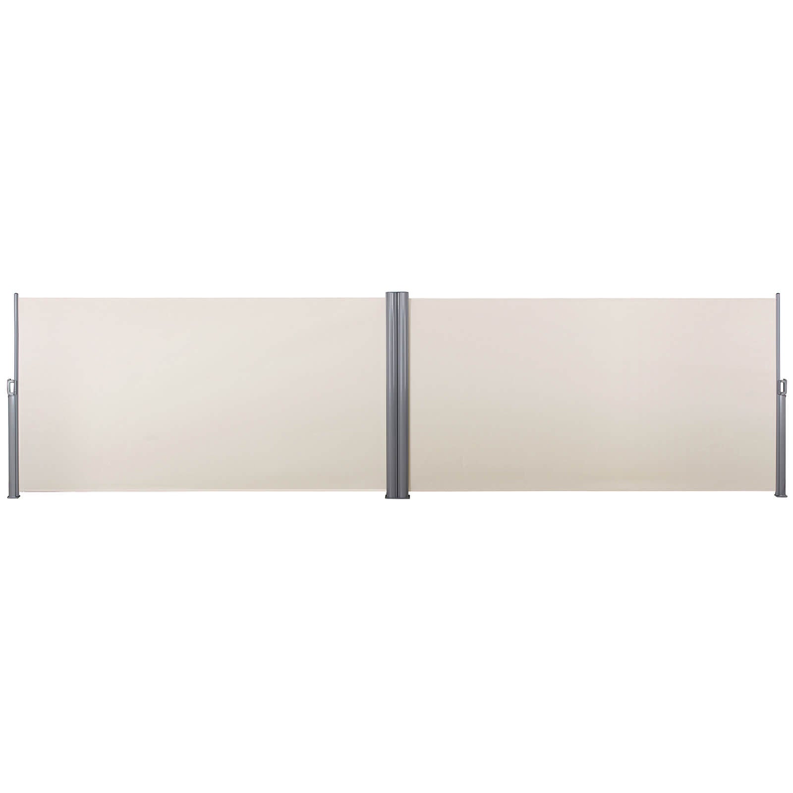 Retractable Bilateral Awning – Thickened Polyester Fabric – Beige – Double Side Privacy Protection