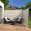 Retractable Bilateral Awning – Thickened Polyester Fabric – Beige – Double Side Privacy Protection