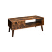 Mid-Century Modern Coffee Table – Wood – Brown – With Storage Shelf