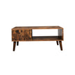 Mid-Century Modern Coffee Table – Wood – Brown – With Storage Shelf