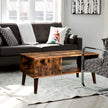 Mid-Century Modern Coffee Table – Wood – Brown – With Storage Shelf