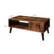 Mid-Century Modern Coffee Table – Wood – Brown – With Storage Shelf