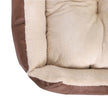 Reversible Dog Bed – Fabric – Brown – Spacious Cushion Design 85 x 65 x 21 cm