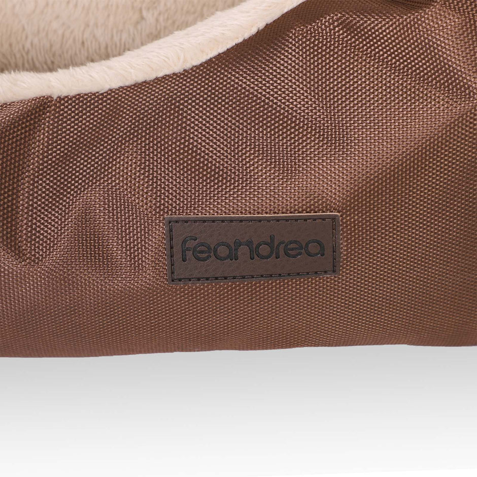 Reversible Dog Bed – Fabric – Brown – Spacious Cushion Design 85 x 65 x 21 cm