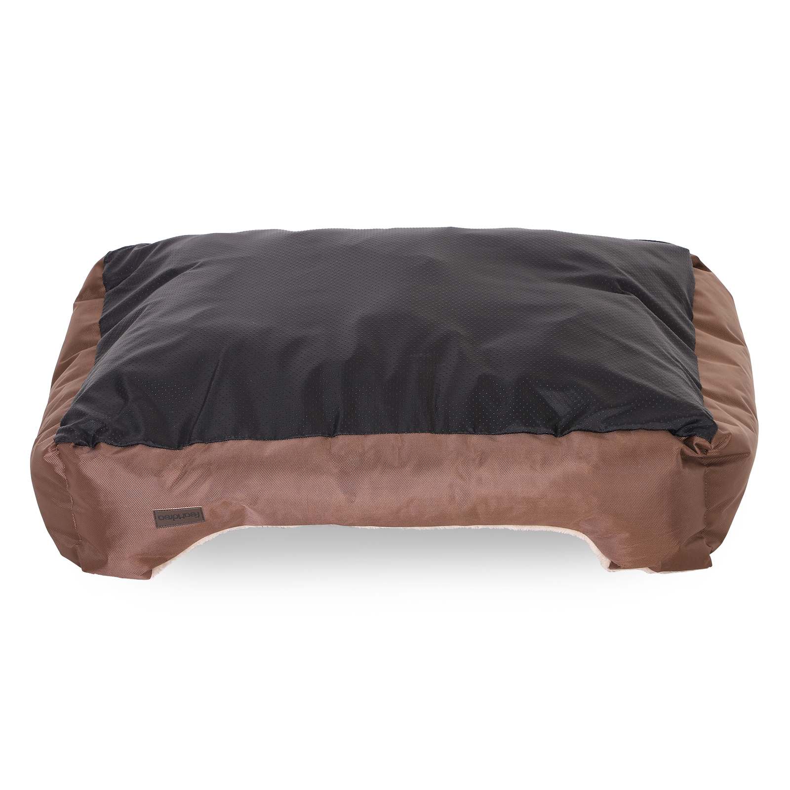 Reversible Dog Bed – Fabric – Brown – Spacious Cushion Design 85 x 65 x 21 cm