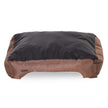 Reversible Dog Bed – Fabric – Brown – Spacious Cushion Design 85 x 65 x 21 cm
