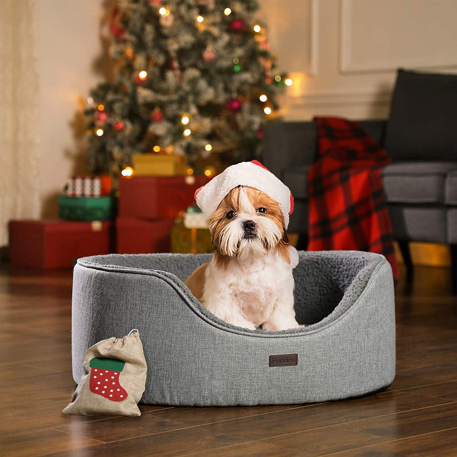 Reversible Dog Bed – Washable Fabric – Grey – Extra Large Size