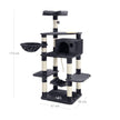 Multi-Level Cat Tree – Engineered Wood and Sisal – Smoky Grey – Includes Feeder Bowl, Hammock, Basket, and Condo