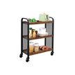 Rolling Kitchen Cart – Steel – Rustic Brown – Space-Saving with Universal Castors