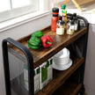 Rolling Kitchen Cart – Steel – Rustic Brown – Space-Saving with Universal Castors