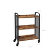 Rolling Kitchen Cart – Steel – Rustic Brown – Space-Saving with Universal Castors