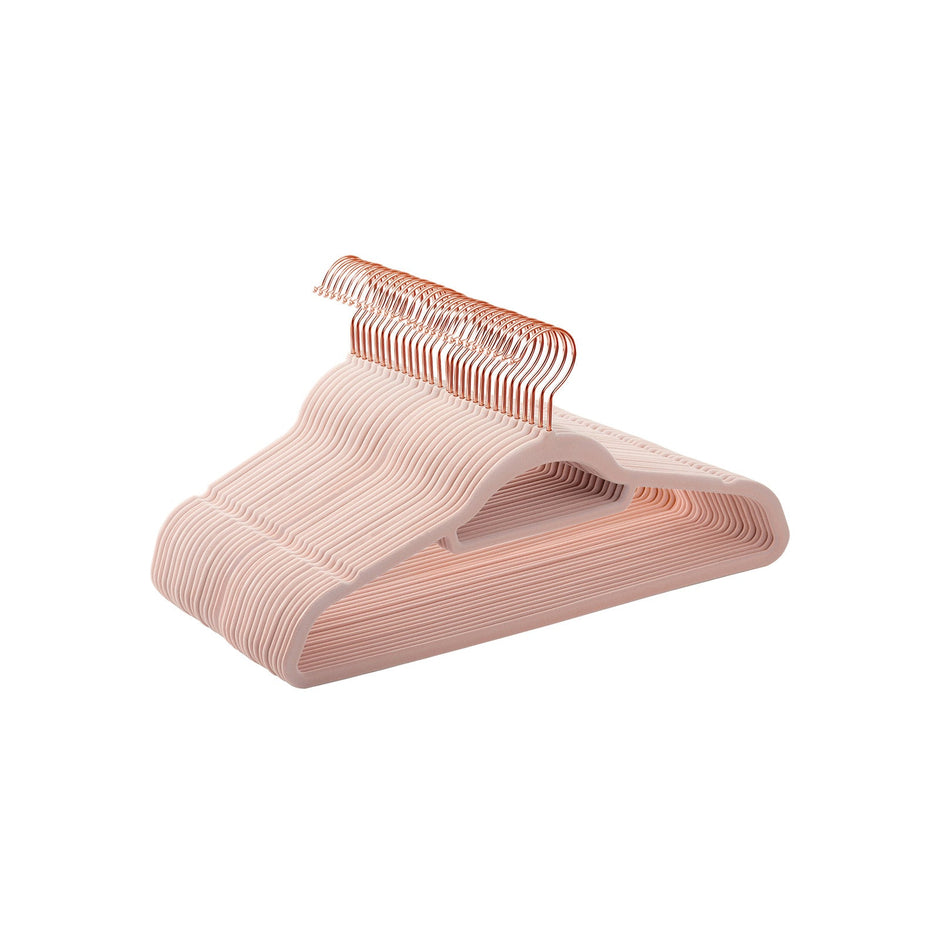 Velvet Hangers Set – Non-Slip – Rose Gold – 30-Pack, Space Saving Design