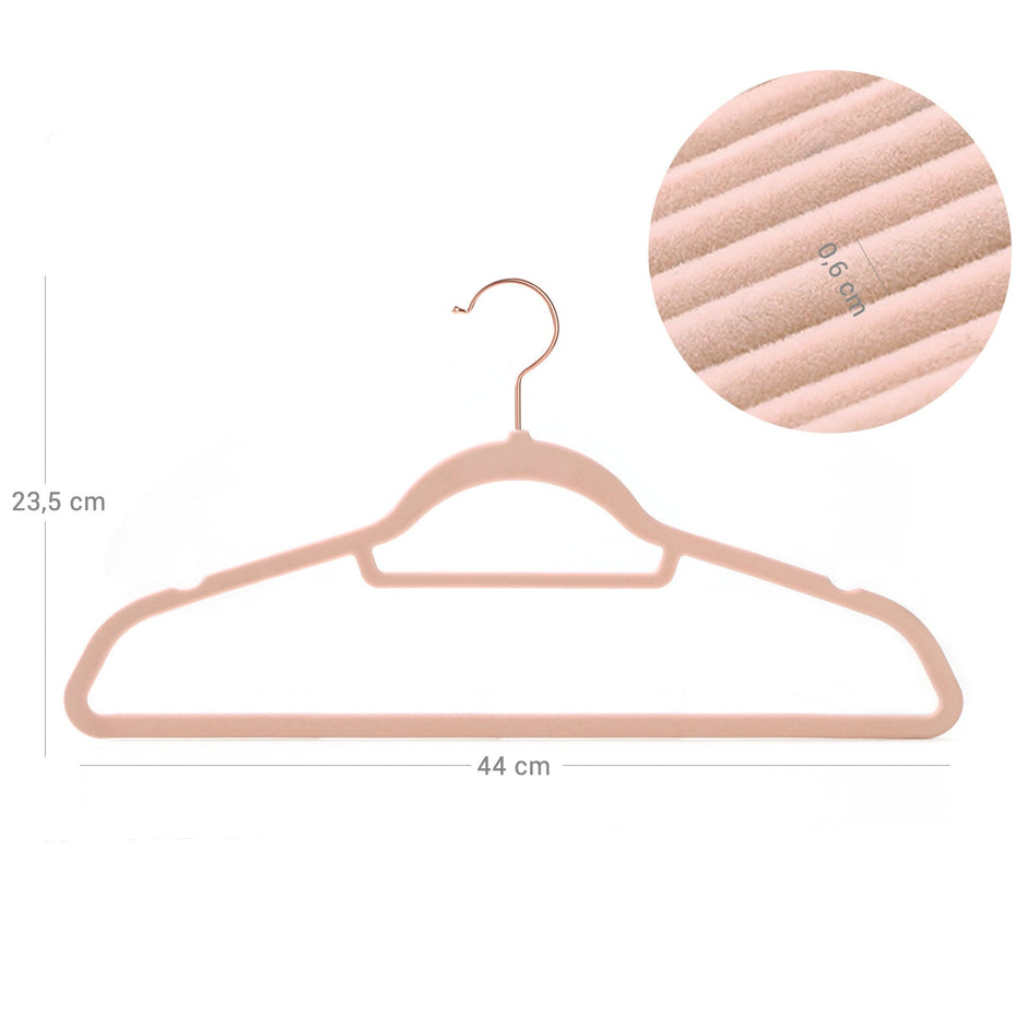 Velvet Hangers Set – Non-Slip – Rose Gold – 30-Pack, Space Saving Design