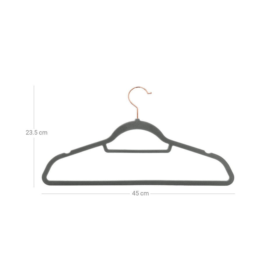 Non-Slip Velvet Hangers – Velvet – Rose Gold – 50 Pack, Space Saving Design