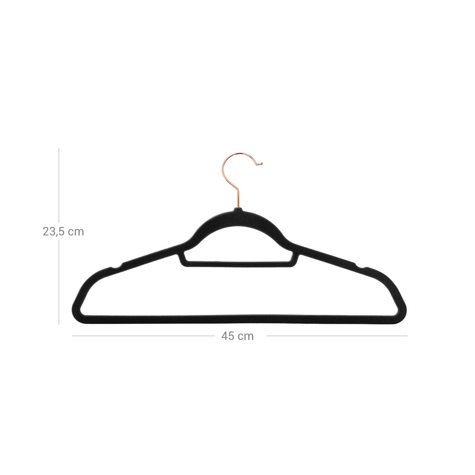 Velvet Hangers – Non-Slip – Rose Gold – Space-Saving Design, 50 Pack