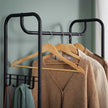 Hall Tree – Wood and Metal – Rustic Brown and Black – With Shoe Rack and Shelves