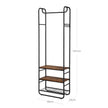 Hall Tree – Wood and Metal – Rustic Brown and Black – With Shoe Rack and Shelves