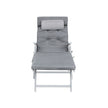 Sun Lounger – Rustproof Aluminium – Black – Foldable with 6 cm Mattress and Removable Headrest